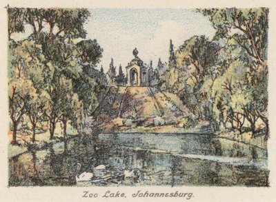 Sudáfrica: Zoo Lake, Johannesburgo (litografía en color) de Charles Ernest Peers