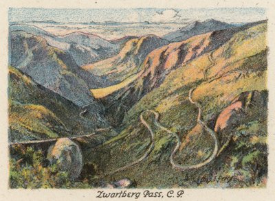 Sudáfrica: Paso de Zwartberg, CP (litografía en color) de Charles Ernest Peers