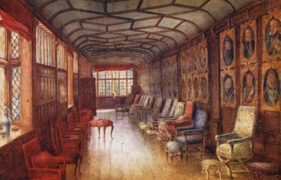 Casa Knole: Brown Gallery (litografía en color) de Charles Essenhigh Corke
