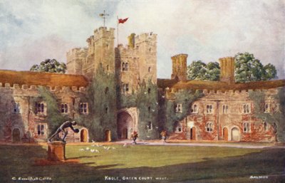 Casa Knole: Green Court, West (litografía en color) de Charles Essenhigh Corke