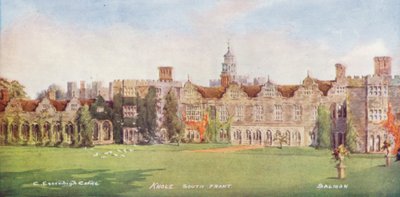 Casa Knole: Fachada sur (litografía en color) de Charles Essenhigh Corke