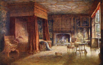 Casa Knole: Spangled Bedroom (litografía en color) de Charles Essenhigh Corke