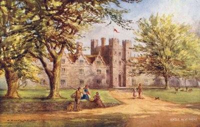 Casa Knole: Fachada oeste (litografía en color) de Charles Essenhigh Corke