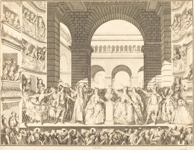 El coronamiento de Voltaire de Charles Etienne Gaucher after Jean Michel Moreau