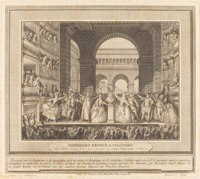 Coronación de Voltaire de Charles Etienne Gaucher after Jean Michel Moreau