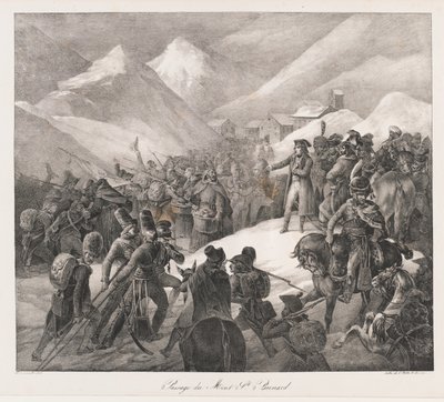 Cruzando el Monte San Bernardo, principios del siglo XIX de Charles Etienne Pierre Motte