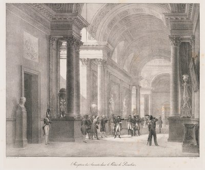 Recepción de los sabios, principios del siglo XIX de Charles Etienne Pierre Motte