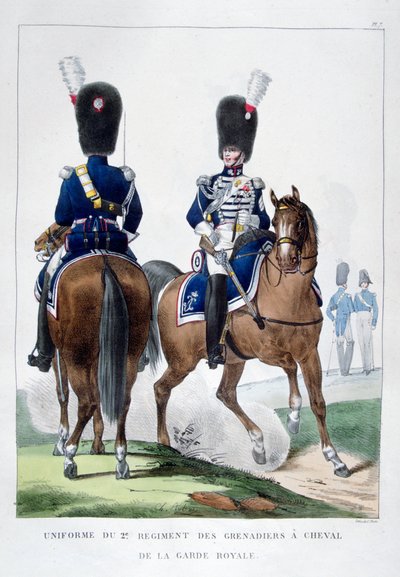 Uniforme del 2º Regimiento de Granaderos a Caballo, Francia, 1823 de Charles Etienne Pierre Motte