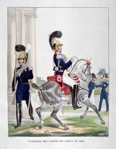 Uniformes de los guardias del cuerpo real francés, 1823 de Charles Etienne Pierre Motte
