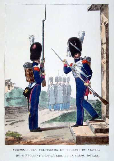 Uniformes de la 2ª infantería de la guardia real francesa, 1823 de Charles Etienne Pierre Motte