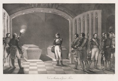 Visita a la tumba de Federico el Grande, principios del siglo XIX de Charles Etienne Pierre Motte