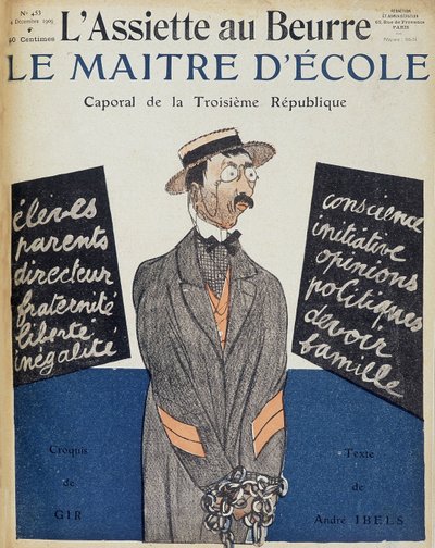 El maestro de escuela, cabo de la Tercera República, ilustración de Charles Gir (1883 - 1941) - en "L