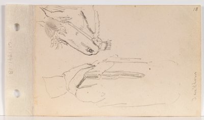 Estudio de un indio yankton y un caballo (hoja 18 anverso) de Charles Ferdinand Wimar