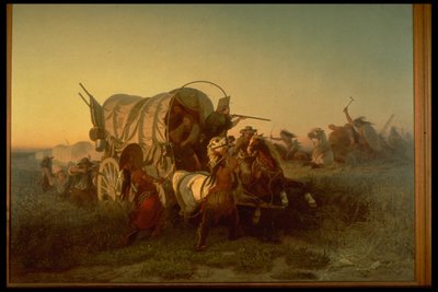 El ataque a un tren de emigrantes de Charles Ferdinand Wimar