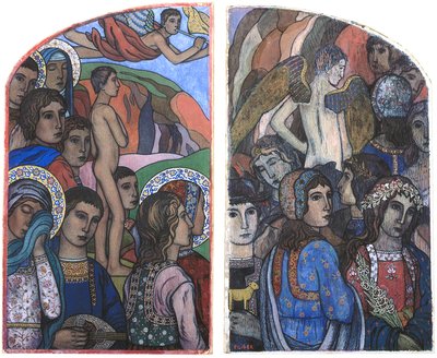 El Juicio Final (gouache, plata y oro sobre cartón) de Charles Filiger