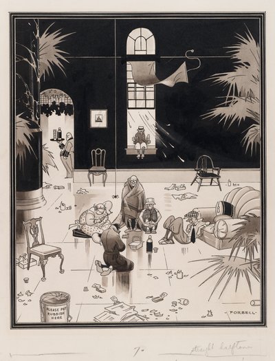 Club Life in America, the Picnickers, before 1933 (pluma y tinta sobre papel) de Charles Forbell