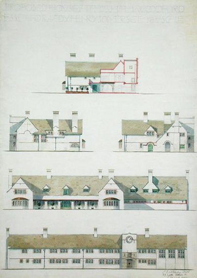 Casa propuesta en Higham Woodford, Essex para Lady Henry Somerset de Charles Francis Annesley Voysey