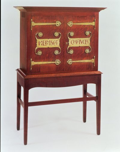 El gabinete de Kelmscott Chaucer, diseñado por C.F.A. Voysey (1857-1941) y hecho por F. Coote, 1899 de Charles Francis Annesley Voysey
