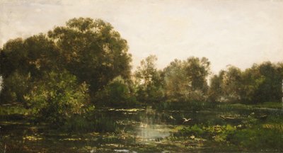 Paisaje Fluvial con Cigüeñas de Charles Francois Daubigny