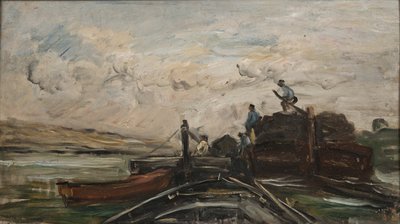 Barcazas en un río de Charles Francois Daubigny
