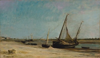 Barcos en la costa de Étaples de Charles Francois Daubigny