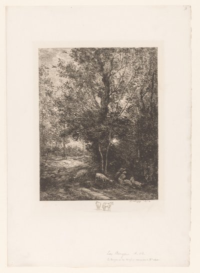 Bosque con cabreros descansando Le berger y la bergere de Charles Francois Daubigny