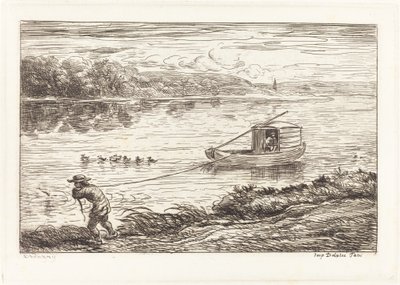 Grumete tirando de la cuerda de Charles Francois Daubigny