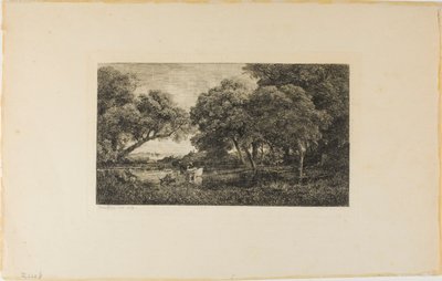 Ganado junto a un estanque de Charles Francois Daubigny