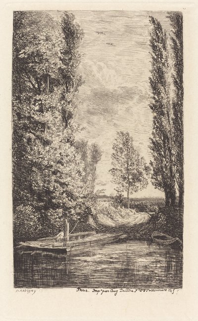 Ferry (Le Bac) de Charles Francois Daubigny