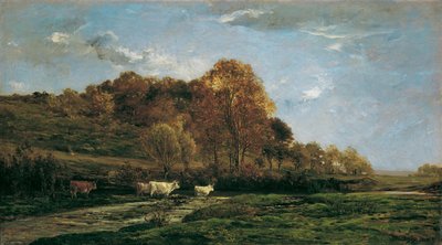 Paisaje de pradera otoñal de Charles Francois Daubigny