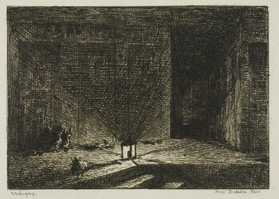 Interior de una Posada (El Corredor de una Posada) de Charles Francois Daubigny