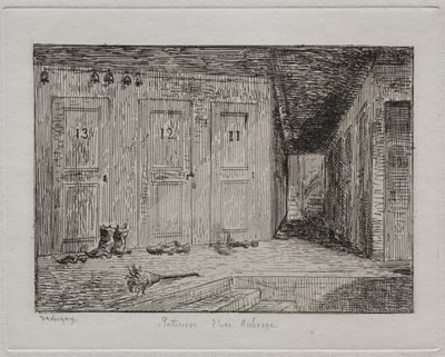 Interior de una posada, 1861 de Charles Francois Daubigny