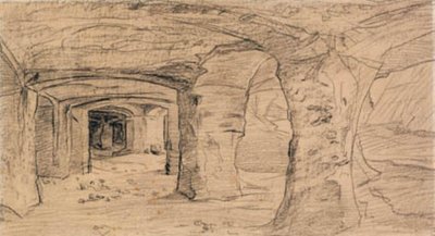 Bóvedas de roca en la cantera de Auvers-sur-Oise de Charles Francois Daubigny