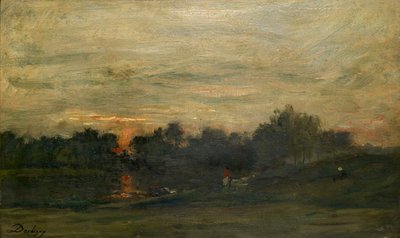 Paisaje: Atardecer de Charles Francois Daubigny