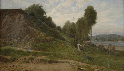 Paisaje con ovejas. Alrededor de 1855 de Charles Francois Daubigny