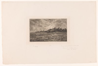 Paisaje con ganado pastando y conejos. Le pre des Graves a Villerville de Charles Francois Daubigny