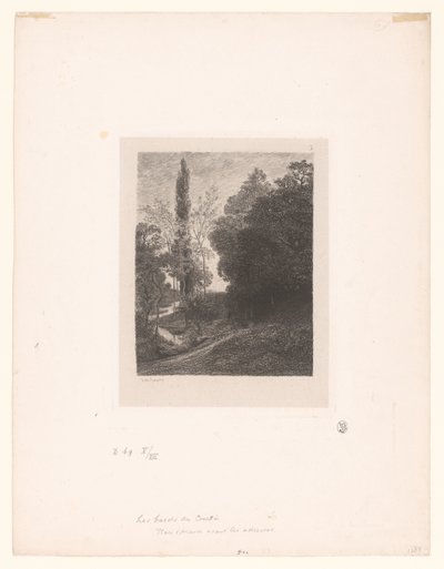 Paisaje con río serpenteante Les bords du Cousin Serie aguafuertes de paisajes (título de la serie) Eaux-fortes par Daubigny (título de la serie) de Charles Francois Daubigny