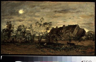 ""La tarde que cae sobre Honfleur en Normandía"" (Tarde en Honfleur) Pintura de Charles Francois Daubigny (1817-1878) 1870 Museo Pushkin, Moscú de Charles Francois Daubigny