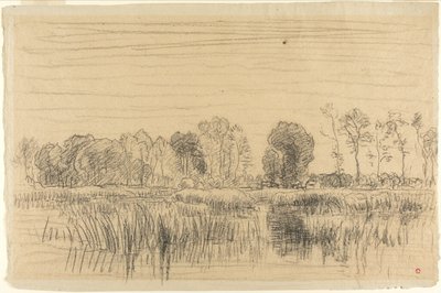 Pantano y pantalla de árboles de Charles Francois Daubigny