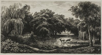Pantano con ciervos de Charles Francois Daubigny