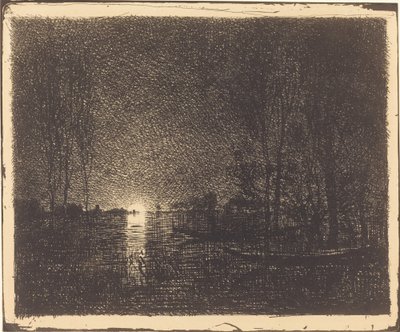 Paisaje a la luz de la luna de Charles Francois Daubigny