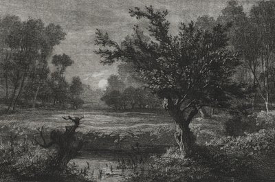 Salida de la luna en el valle de Andilly de Charles Francois Daubigny