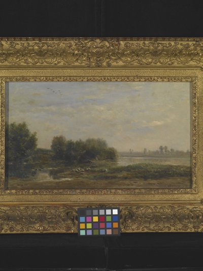 Sobre el Oise (óleo sobre madera) de Charles Francois Daubigny