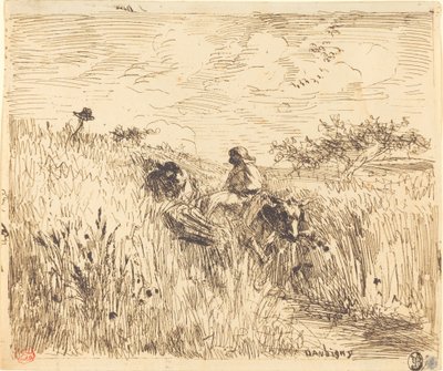 Camino a través de un campo de trigo de Charles Francois Daubigny