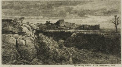 Ruinas del Castillo de Crémieux (Isère) de Charles Francois Daubigny