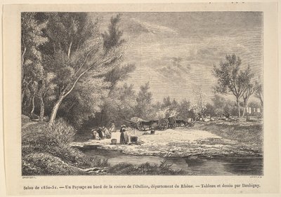 Salón de 1850-51. Paisaje a lo largo de las orillas del río Oullins de Charles Francois Daubigny