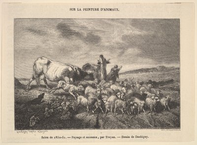 Salón de 1850-51, Paisaje y Animales, por Troyon de Charles Francois Daubigny
