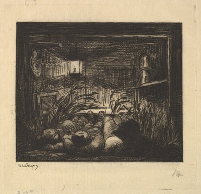 Durmiendo a bordo del barco, 1861 de Charles Francois Daubigny