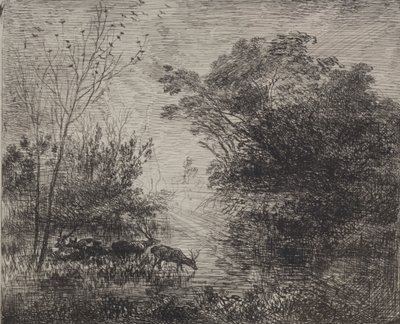 Ciervos de Charles Francois Daubigny