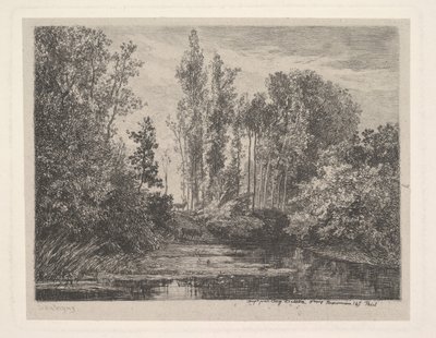 Ciervos en el borde del agua de Charles Francois Daubigny